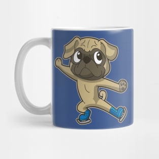 Figure Skate Pug Dog Ice Skater Skating Winter Sports Mug